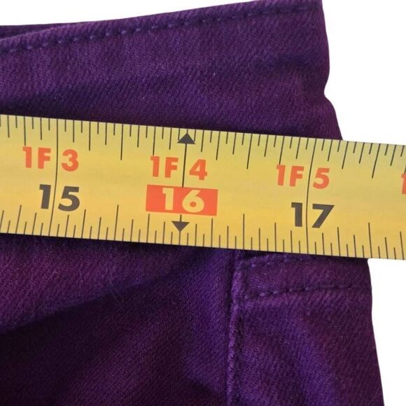 Talbots Womens Zip Fly Stretch Curvy Slim Ankle Denim Jeans Burgundy Size 12 - Picture 7 of 12